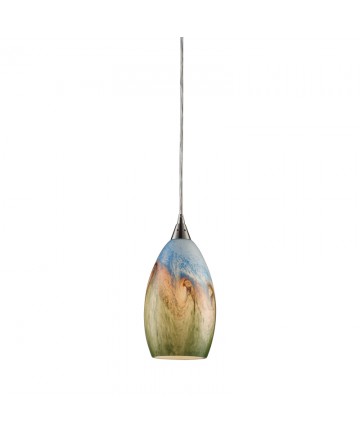 ELK Lighting 10077/1 Geologic 1 Light Pendant in Satin Nickel