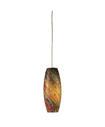 ELK Lighting 10079/1RV Vortex 1 Light Rainbow Pendant in Satin Nickel