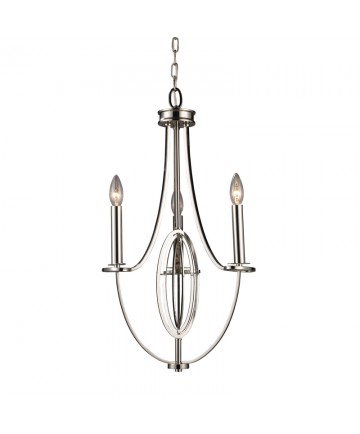 ELK Lighting 10120/3 Dione 3 Light Chandelier in Polished Nickel