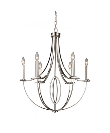 ELK Lighting 10121/6 Dione 6 Light Chandelier in Polished Nickel