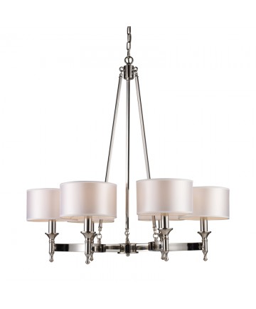 ELK Lighting 10123/6 Pembroke 6 Light Chandelier in Polished Nickel