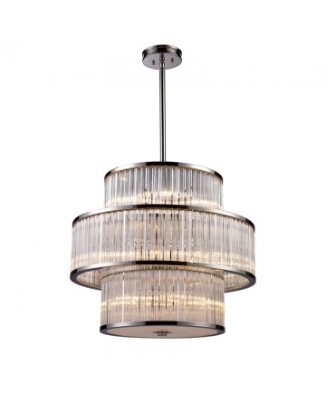 ELK Lighting 10130/5+5+5 Braxton 15 Light Pendant in Polished Nickel