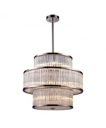 ELK Lighting 10130/5+5+5 Braxton 15 Light Pendant in Polished Nickel