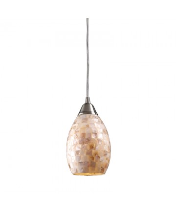 ELK Lighting 10141/1 Capri 1 Light Pendant in Satin Nickel