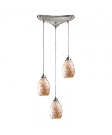 ELK Lighting 10141/3 Capri 3 Light Pendants in Satin Nickel