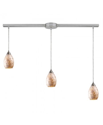 ELK Lighting 10141/3L Capri 3 Light Pendant in Satin Nickel