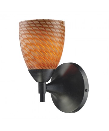 ELK Lighting 10150/1DR-C Celina 1 Light Sconce in Dark Rust with Coco Glass