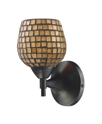 ELK Lighting 10150/1DR-GLD Celina 1 Light Sconce in Dark Rust with Gold Glass