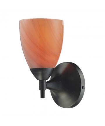 ELK Lighting 10150/1DR-SY Celina 1 Light Sconce in Dark Rust with Sandy Glass