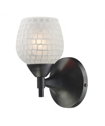 ELK Lighting 10150/1DR-WHT Celina 1 Light Sconce in Dark Rust with White Glass