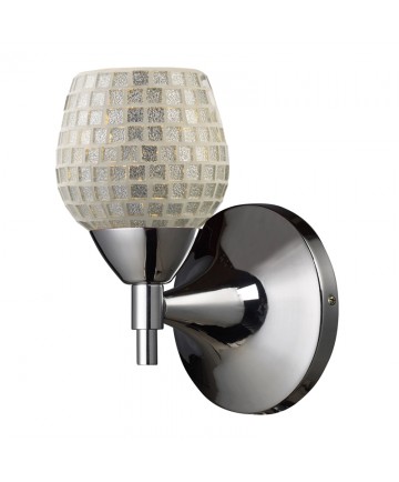 ELK Lighting 10150/1PC-SLV Celina 1 Light Sconce in Polished Chrome with Silver Glass