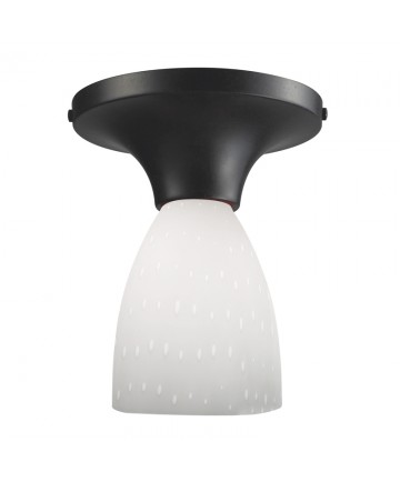 ELK Lighting 10152/1DR-WH Celina 1 Light Semi-flush in Dark Rust and Simple White Glass