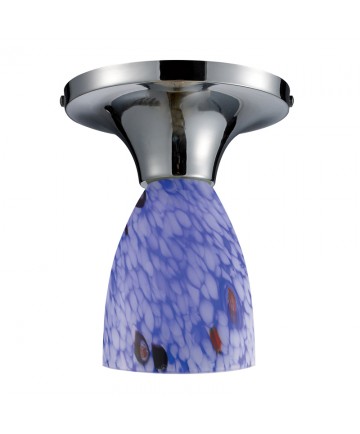 ELK Lighting 10152/1PC-BL Celina 1 Light Semi-flush in Polished Chrome and Starburst Blue Glass