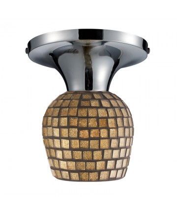 ELK Lighting 10152/1PC-GLD Celina 1 Light Semi-flush in Polished Chrome and Gold Leaf Glass