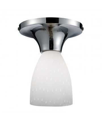 ELK Lighting 10152/1PC-WH Celina 1 Light Semi-flush in Polished Chrome and White Glass