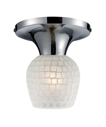 ELK Lighting 10152/1PC-WHT Celina 1 Light Semi-flush in Polished Chrome and White Glass