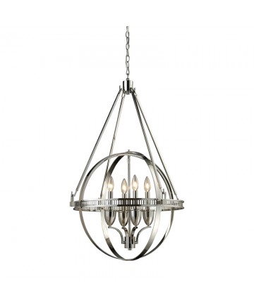 ELK Lighting 10192/4 Hemispheres 4 Light Chandelier in Polished Nickel