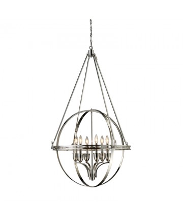 ELK Lighting 10193/6 Hemispheres 6 Light Chandelier in Polished Nickel