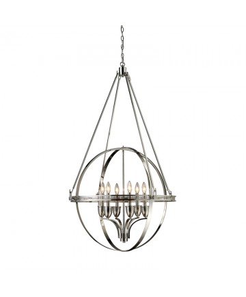 ELK Lighting 10193/6 Hemispheres 6 Light Chandelier in Polished Nickel