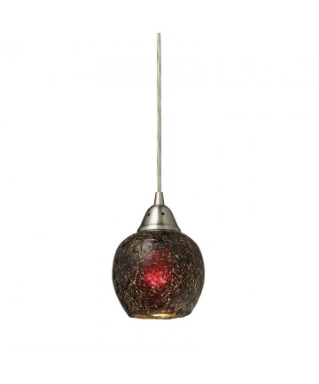 ELK Lighting 10208/1WN Fission 1 Light Wine Pendant in Satin Nickel