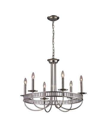 ELK Lighting 10231/6 Braxton 6 Light Chandelier in Polished Chrome