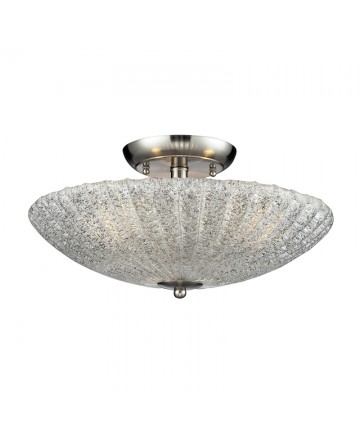 ELK Lighting 10271/3 Luminese 3 Light Semi-flush in Satin Nickel