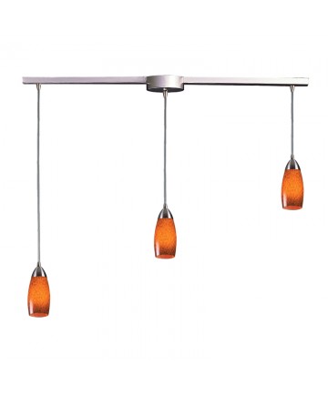 ELK Lighting 110-3L-ES Milan 3 Light Pendant in Satin Nickel and Espresso Glass