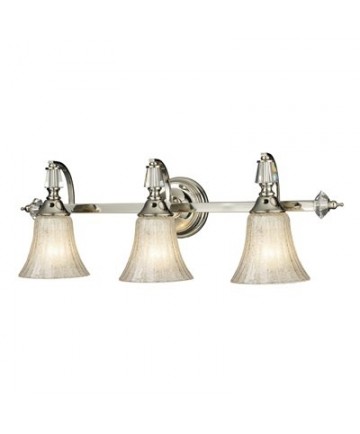 ELK Lighting 11201/3 Lincoln Square 3 Light Bath Bar in Polished Nickel with Clear Crystalline Glass