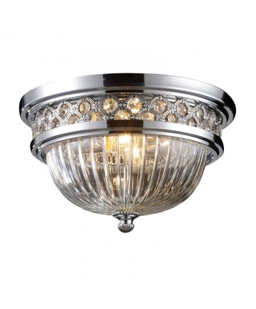 ELK Lighting 11225/2 Flushmount Flush Mount 2 Light in Polished Chrome