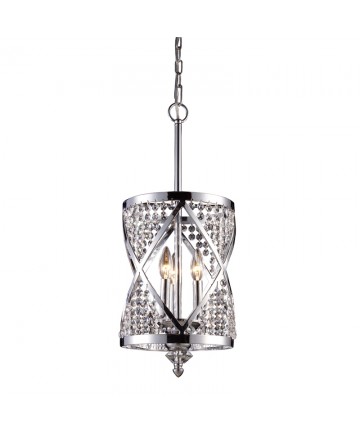 ELK Lighting 11233/3 Crystoria 3 Light Chandelier in Polished Chrome