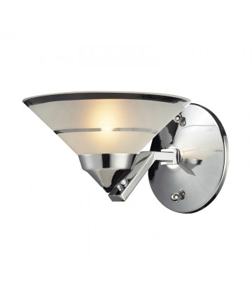 ELK Lighting 1470/1 Refraction 1 Light Sconce in Polished Chrome and Etched Clear Glass