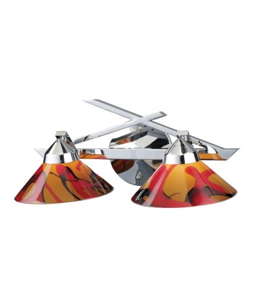 ELK Lighting 1471/2JAS Refraction 2 Light Wall Bracket in Polished Chrome and Jasper Glass