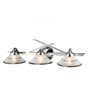 ELK Lighting 1472/3 Refraction 3 Light Wall Bracket in Polished Chrome and Etched Clear Glass