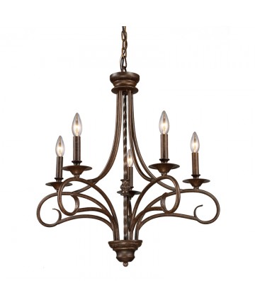 ELK Lighting 15042/5 Gloucester 5 Light Chandelier in Antique Bronze