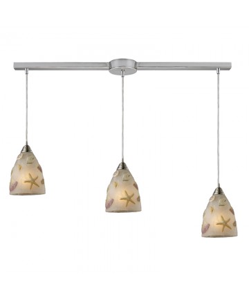 ELK Lighting 20000/3L Seashore 3 Light Pendant in Satin Nickel