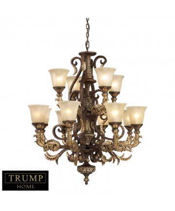 ELK Lighting 2165/8+4 Regency 12 Light Chandelier in Burnt Bronze