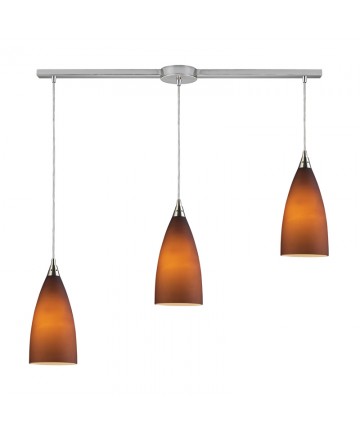 ELK Lighting 2582/3L Vesta 3 Light Linear Pendant in Tobacco in Satin Nickel