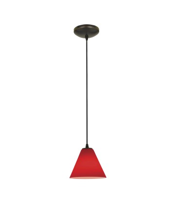 Access Lighting 28004-1C-ORB/RED Sydney Oriental Glass Pendant
