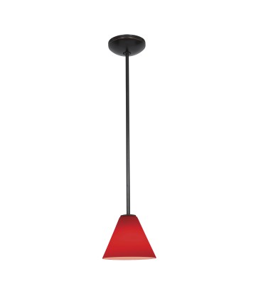 Access Lighting 28004-1R-ORB/RED Janine Oriental Glass Pendant