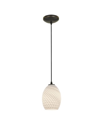 Access Lighting 28023-1C-ORB/WHTFB Sydney FireBird Glass Pendant