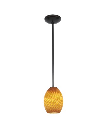 Access Lighting 28023-1R-ORB/AMBFB Janine FireBird Glass Pendant