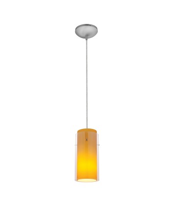 Access Lighting 28033-1C-BS/CLAM Sydney Glass in Glass Cylinder Pendant