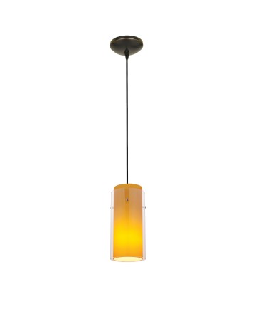 Access Lighting 28033-1C-ORB/CLAM Sydney Glass in Glass Cylinder Pendant