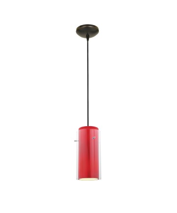 Access Lighting 28033-1C-ORB/CLRD Sydney Glass in Glass Cylinder Pendant