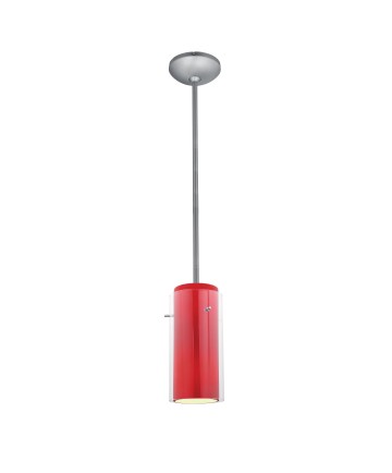 Access Lighting 28033-1R-BS/CLRD Janine Glass in Glass Cylinder Pendant
