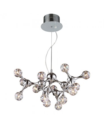 ELK Lighting 30025/15 Molecular Collection 15 Light Chandelier in Chrome with Rainbow Glass