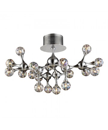 ELK Lighting 30026/18 Molecular Collection 18 Light Semi-flush in Chrome with Rainbow Glass