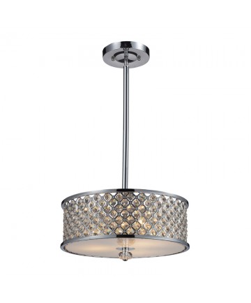 ELK Lighting 31101/3 Genevieve 3 Light Semi-flush in Polished Chrome