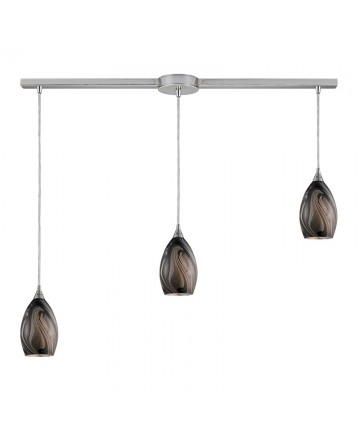 ELK Lighting 31133/3L-ASH Formations/ashflow 3 Light Pendant in Satin Nickel