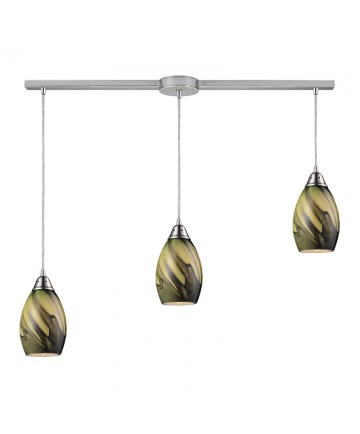 ELK Lighting 31133/3L-PLN Formations/planetary 3 Light Pendant in Satin Nickel